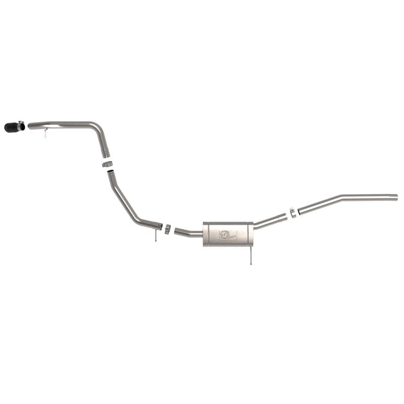 aFe Vulcan Series 2-1/2 IN 304 Stainless Steel Cat-Back Exhaust System w/ Black Tip (49-33145-B)