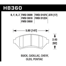 Load image into Gallery viewer, Hawk Performance HPS Brake Pads (HB360F.670)