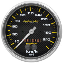 Load image into Gallery viewer, AutoMeter Carbon Fiber 5in. 0-225 KM/H (GPS) Speedometer Gauge (4881-M)