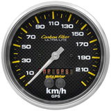 AutoMeter Carbon Fiber 5in. 0-225 KM/H (GPS) Speedometer Gauge (4881-M)