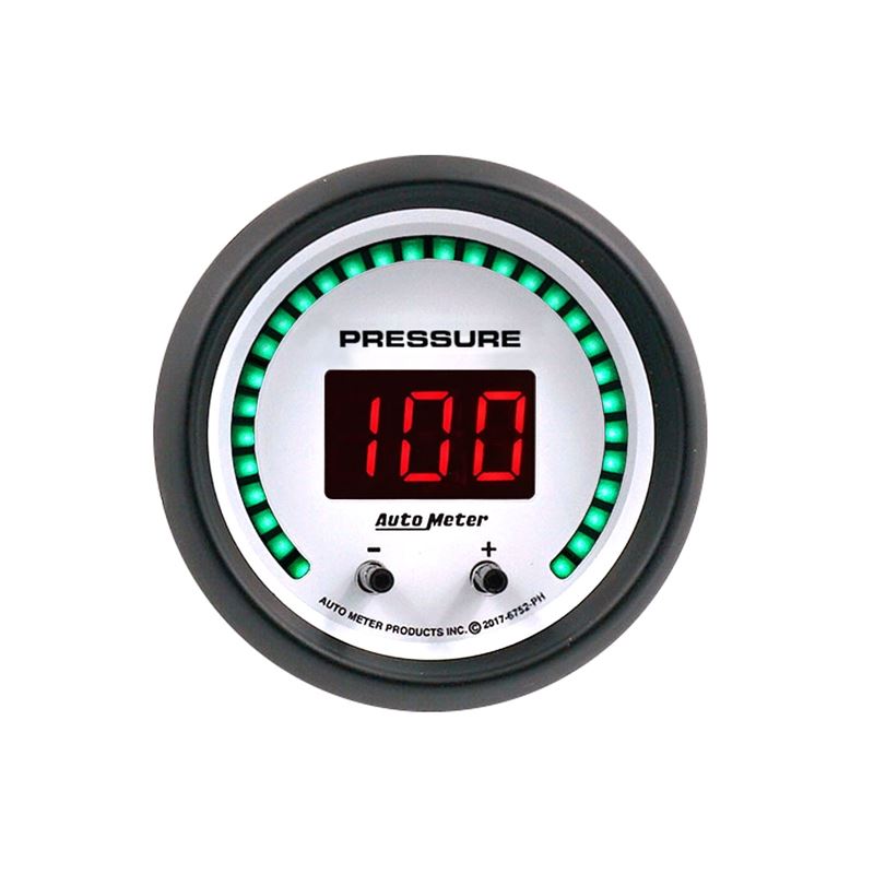 AutoMeter 52.4mm White Switchable 0-1600 PSI/0-110 BAR Fluid Pressure Phantom Elite Digital Gauge (6752-PH)