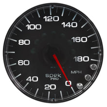 Load image into Gallery viewer, AutoMeter Spek-Pro Gauge Speedometer 5in 180 Mph Elec. Programmable Black/Chrome (P230318)