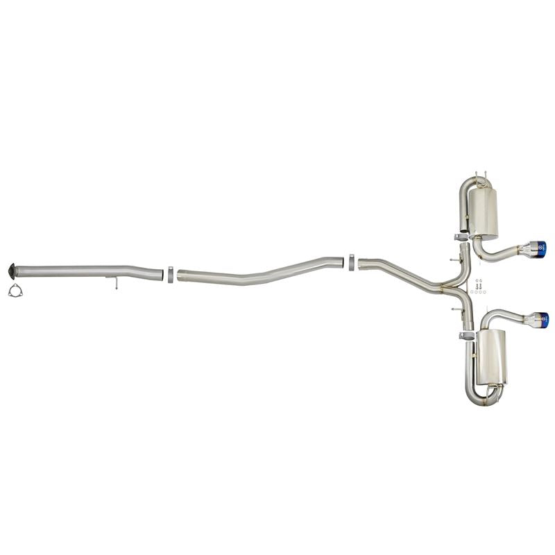 Takeda 3 IN 304 Stainless Steel Cat-Back Exhaust System w/ Blue Flame Tip (49-36618-L)