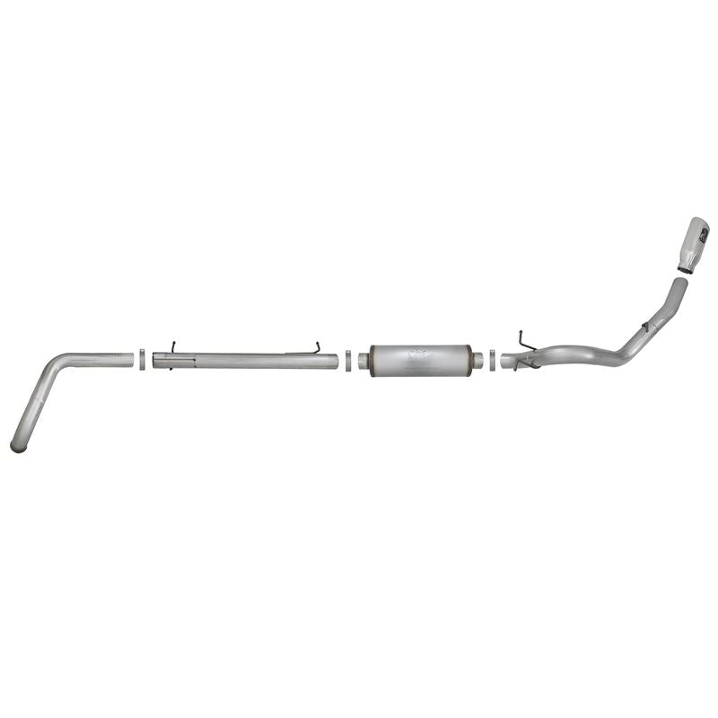 aFe Large Bore-HD 4 IN 409 Stainless Steel Turbo-Back Exhaust System w/ Polished Tip (49-43008-P)