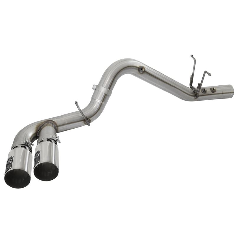 aFe Rebel XD 4 IN 409 Stainless Steel DPF-Back Exhaust w/Dual Polished Tips (49-44089-P)