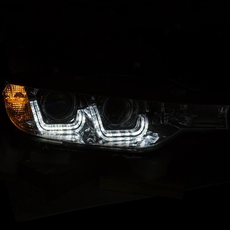 ANZO USA 2012-2015 BMW 3 Series Projector Headlights w/ U-Bar Chrome (121505)