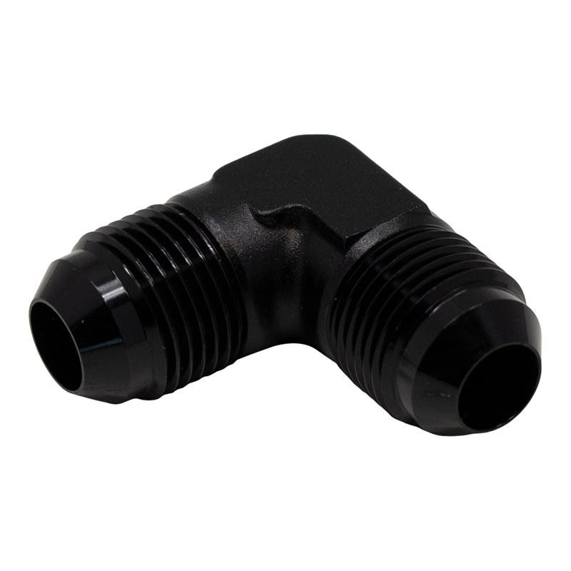 DeatschWerks 8AN Male Flare to 8AN Male Flare 90-Degree Fitting - Anodized Matte Black(6-02-0208-B)