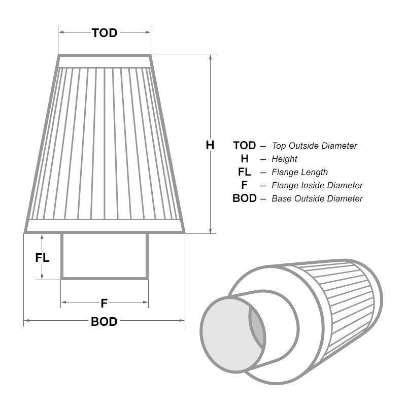 APEXi® Power Round Tapered Red Air Filter (2.95" F x 5.51" B x 5.51" T x 4.72" H) (500-A024)