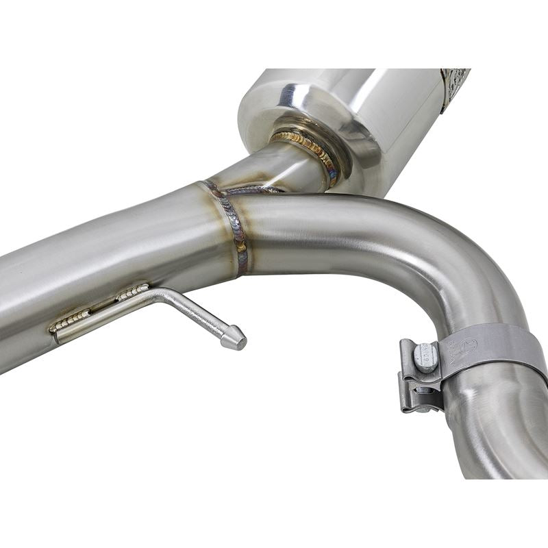 Takeda 3 IN to 2-1/2 IN 304 Stainless Steel Cat-Back Exhaust w/ Blue Flamed Tips (49-36701-L)