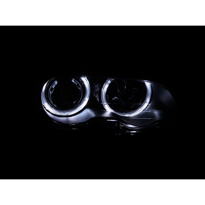 ANZO USA 2000-2003 BMW 3 Series E46 Projector Headlights w/ Halo Black (121269)