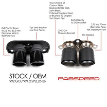 Load image into Gallery viewer, Fabspeed Porsche 992 GT3 Deluxe Dual Style Tips (22+) (FS.POR.992GT3.DTCF)