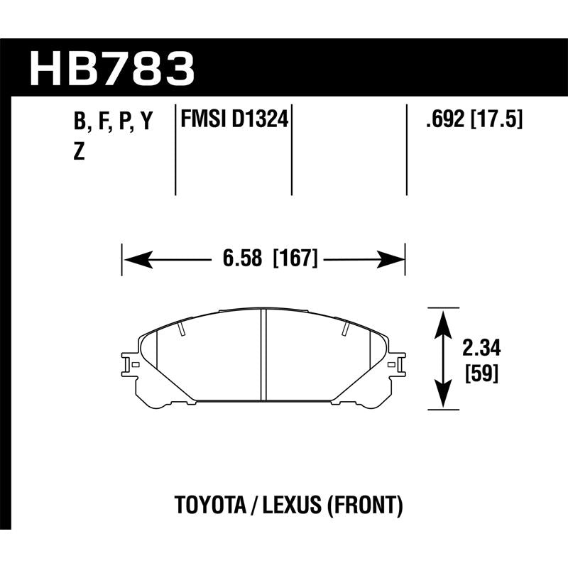 Hawk Performance Performance Ceramic Brake Pads (HB783Z.692)