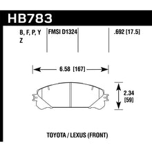 Load image into Gallery viewer, Hawk Performance Performance Ceramic Brake Pads (HB783Z.692)