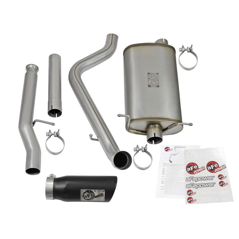 aFe MACH Force-Xp 3 IN 409 Stainless Steel Cat-Back Exhaust System w/Black Tip (49-44072-B)