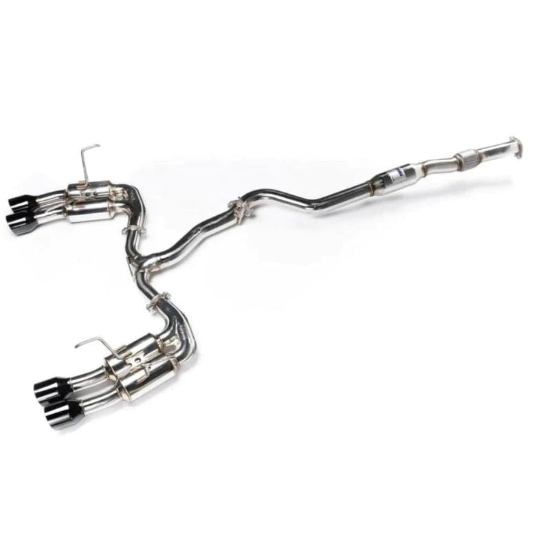 Invidia Gemini Single Layer Quad Black Tip Cat-Back Exhaust for 2022+ Subaru WRX (HS22WRXGM4SB)