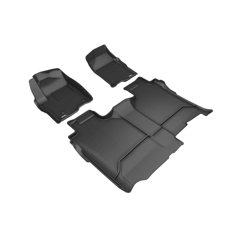 3D Maxpider GMC SIERRA CREW CAB 2019-2024 BUCKET SEATS, KAGU BLACK R1 R2 (VINYL FLOOR, NO CARPETED STORAGE) (L1GM03501509)