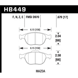 Hawk Performance HPS 5.0 Brake Pads (HB449B.679)