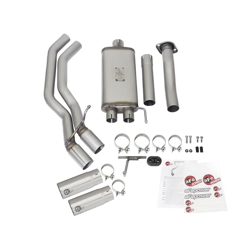 aFe Rebel Series 3 IN to 2-1/2 IN 409 Stainless Steel Cat-Back Exhaust w/ Polish Tip (49-43081-P)