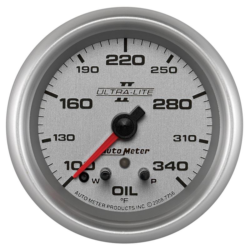 AutoMeter Ultra-Lite II 2-5/8in 340 Deg F Stepper Motor w/ Peak and Warn Oil Temp Gauge (7756)