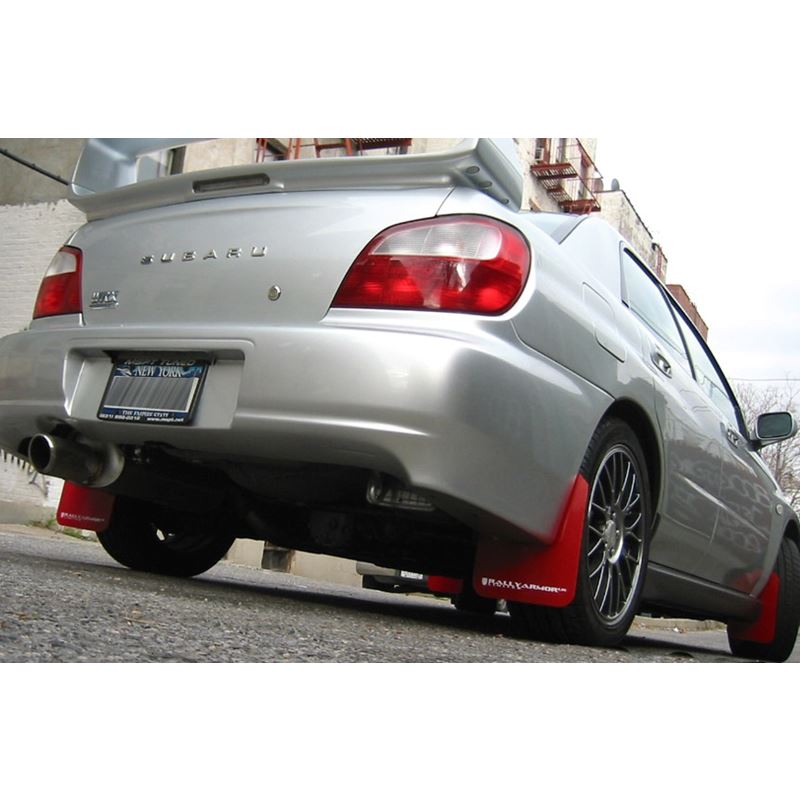 Rally Armor Red Mud Flap/White Logo for 2002-2005 Subaru Impreza (MF1-UR-RD/WH)