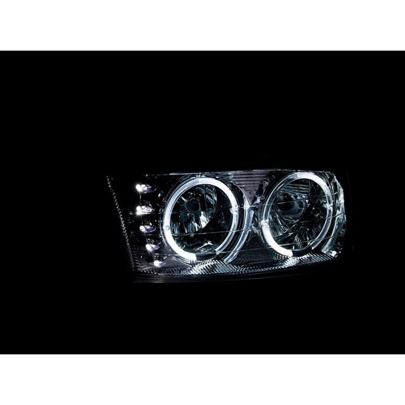 ANZO USA 1999-2006 Gmc Sierra 1500 Crystal Headlights w/ Halo and LED Chrome (111208)