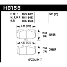 Load image into Gallery viewer, Hawk Performance Black Brake Pads (HB155M.580)