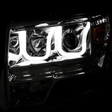 Load image into Gallery viewer, ANZO USA 2009-2014 Ford F-150 Projector Headlights w/ U-Bar Chrome Amber HID TYPE WITHOUT HID KIT (111352)