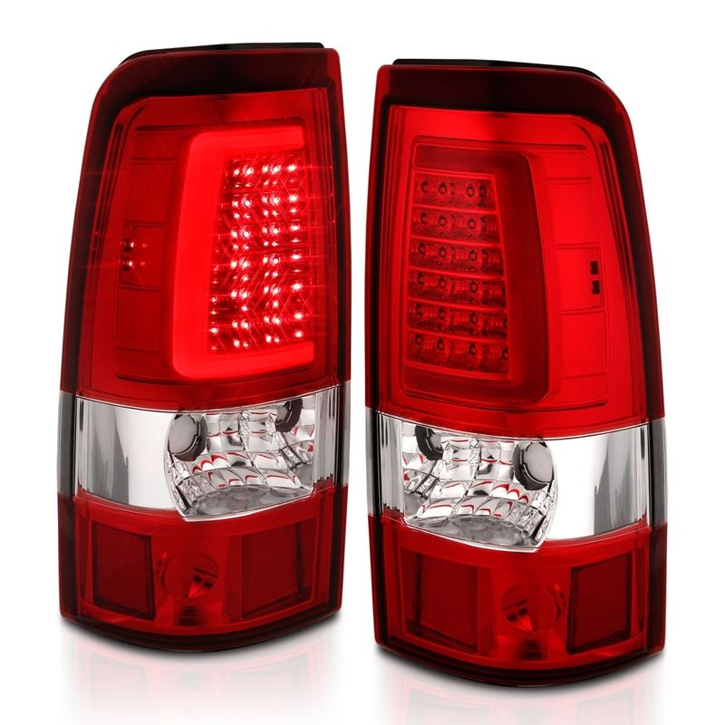 ANZO USA Tail Light Assembly, LED, Red/Clear Lens, Chrome, Pair, (311332)