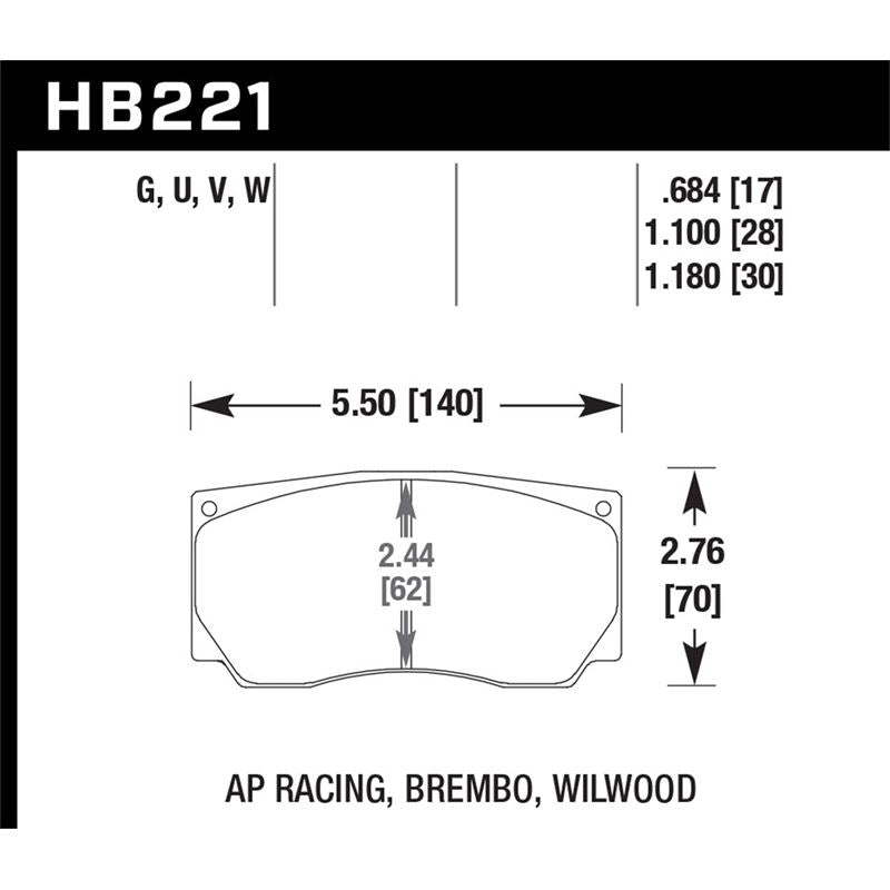 Hawk Performance DTC-50 Disc Brake Pad (HB221V1.10)