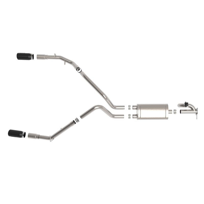 aFe Gemini XV 3 IN 304 Stainless Steel Cat-Back Exhaust System w/ Cut-Out Black for 2019-2021 Ram 1500(49-32081-B)