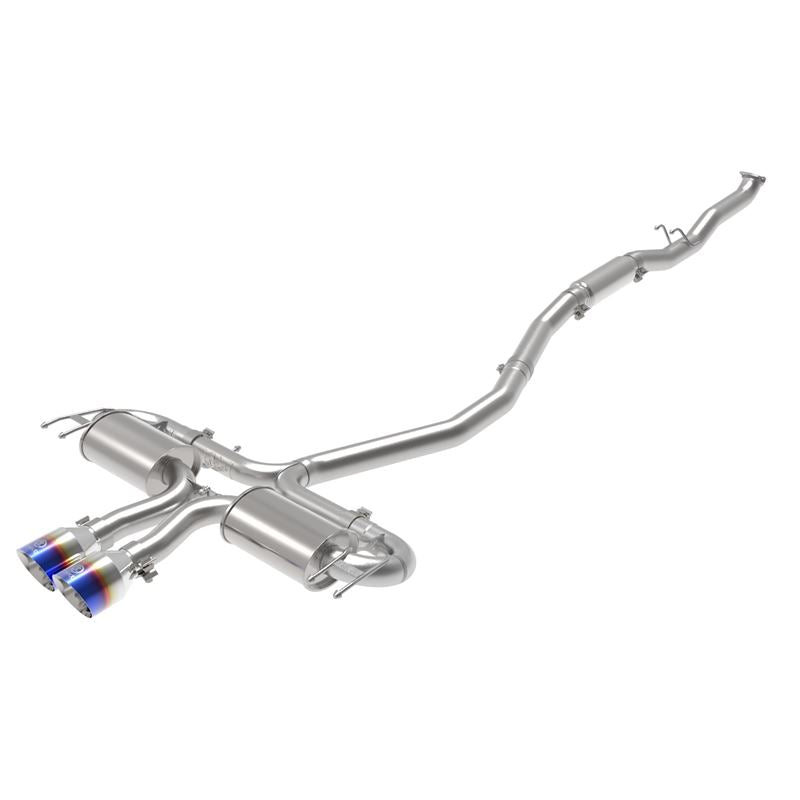 Takeda 3 IN 304 Stainless Steel Cat-Back Exhaust System w/ Blue Flame Tips (49-36624-L)