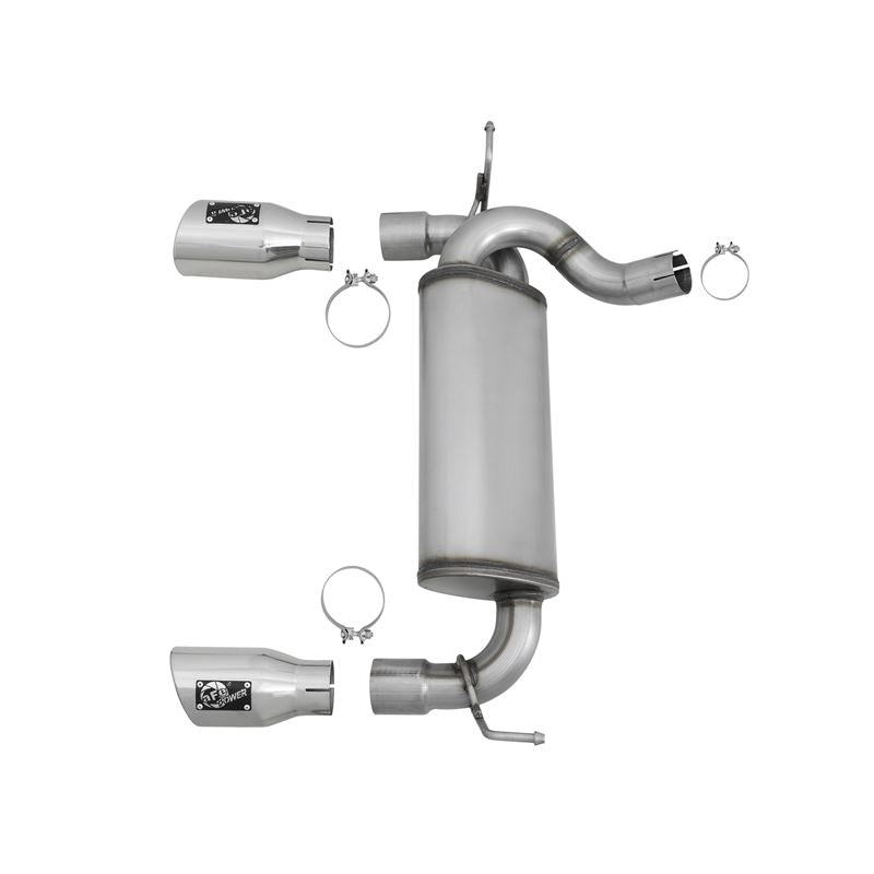 aFe Rebel Series 2-1/2 IN 409 Stainless Steel Axle-Back Exhaust w/ Polished Tips (49-48061-P)