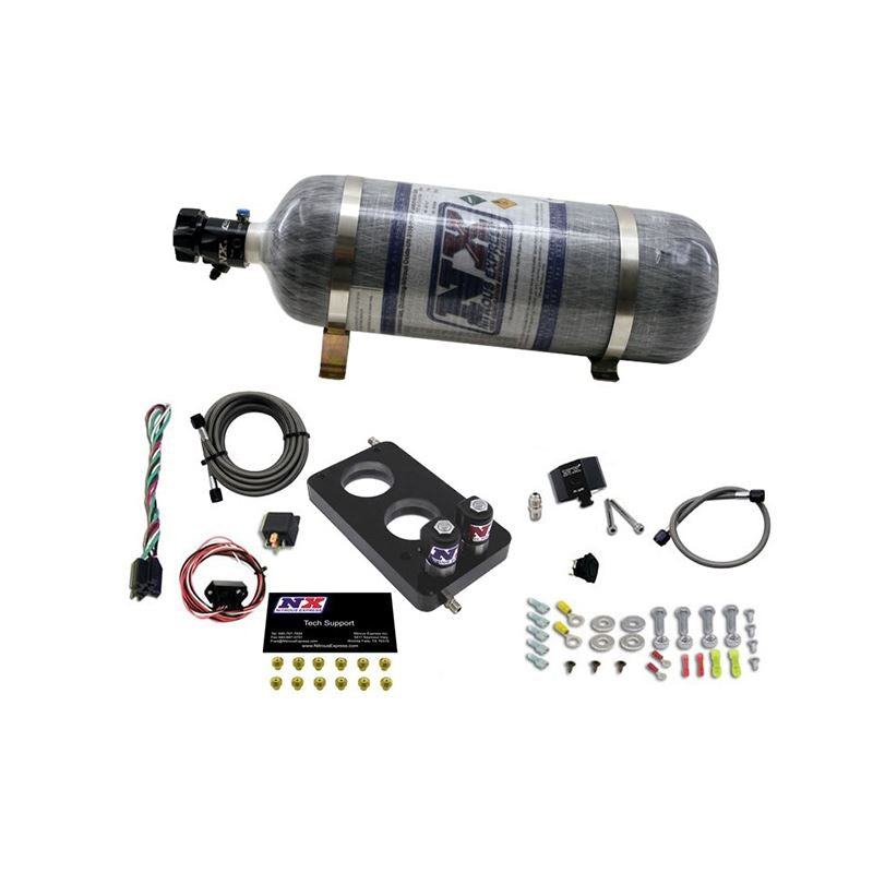 Nitrous Express 05-10 Ford Mustang 4.6L 3 Valve Nitrous Plate Kit (50-150HP) w/12lb Bottle (20947-12)