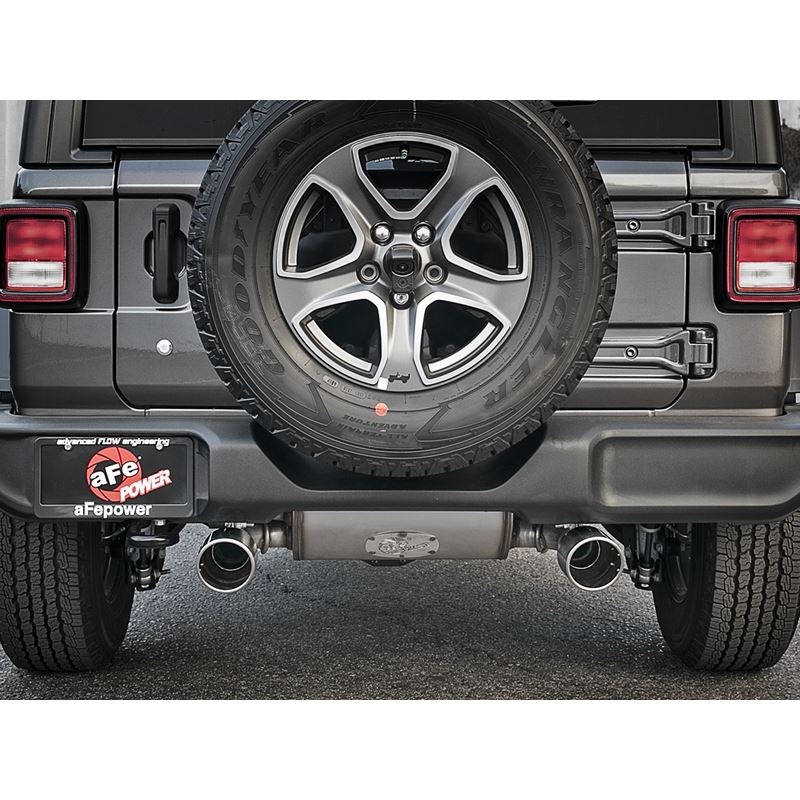 aFe Rebel Series 2-1/2 IN 409 Stainless Steel Cat-Back Exhaust w/ Polished Tips (49-48066-P)