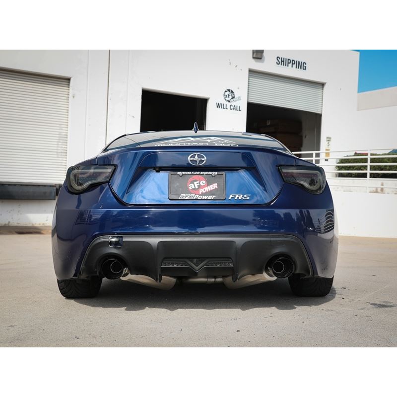 aFe Takeda 2-1/2 IN 304 Stainless Steel Cat-Back Exhaust System w/Black Tip Scion FR-S (49-36023-B)