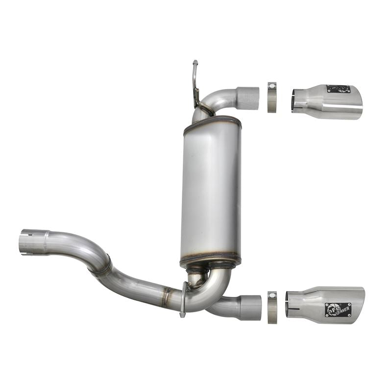 aFe Rebel Series 2-1/2 IN 409 Stainless Steel Axle-Back Exhaust w/ Polished Tips (49-48067-P)