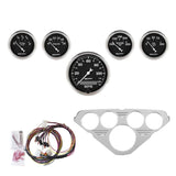 AutoMeter Old Tyme Black 5 Piece Kit (MPH/FUEL/OILP/WTMP/BAT) Direct-Fit Dash Kit for 55-59 Chevy Truck (7036-OTB)