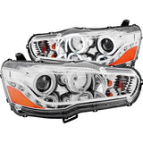 ANZO USA 2008-2015 Mitsubishi Lancer Projector Headlights w/ Halo Chrome (CCFL) (121427)