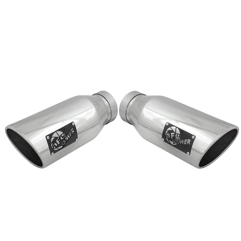 aFe Large Bore-HD 4 IN 409 Stainless Steel DPF-Back Exhaust System w/Polished Tip (td) (49-43122-P)