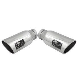 aFe Large Bore-HD 4 IN 409 Stainless Steel DPF-Back Exhaust System w/Polished Tip (td) (49-43122-P)