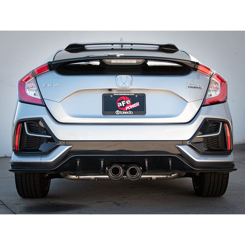 Takeda 3 IN 304 Stainless Steel Cat-Back Exhaust System w/ Carbon Fiber Tips (49-36624-C)