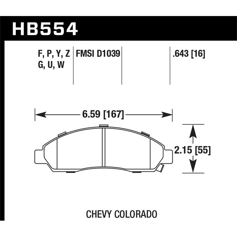 Hawk Performance DTC-60 Brake Pads (HB554G.643)