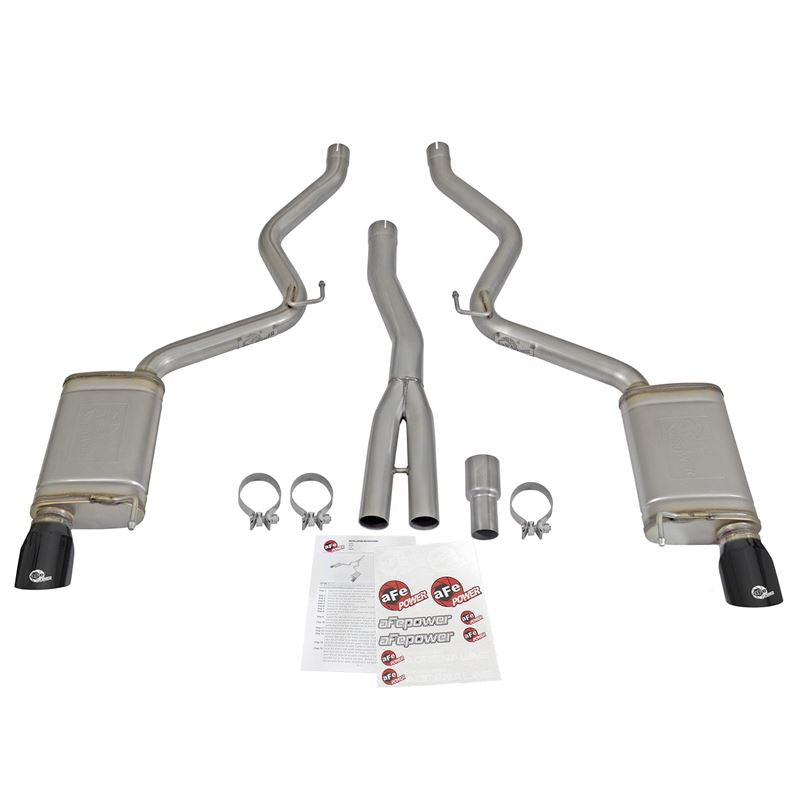 aFe MACH Force-Xp 3 IN to 2-1/2 IN Stainless Steel Cat-Back Exhaust w/ Black Tip (49-33084-B)