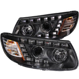 ANZO USA 2007-2007 Hyundai Santa Fe Projector Headlights w/ LED Black (111237)