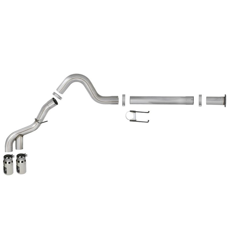 aFe Rebel XD Series 4 IN 409 Stainless Steel DPF-Back Exhaust w/Dual Polished Tips for 2011-2014 Ford F-250 Super Duty(49-43120-P)