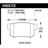 Hawk Performance HPS 5.0 Brake Pads (HB572B.570)