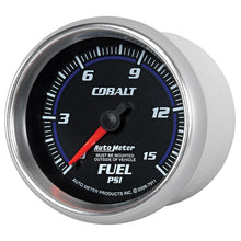 Load image into Gallery viewer, AutoMeter Cobalt 2-5/8in Mechanical Fuel Pressure Gauge 0-15 PSI (7911)