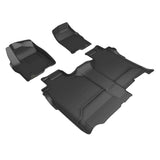 3D Maxpider CHEVROLET SILVERADO CREW CAB 2019-2024 BUCKET SEATS, KAGU BLACK R1 R2 (VINYL FLOOR, NO CARPETED STORAGE) (L1CH11001509)