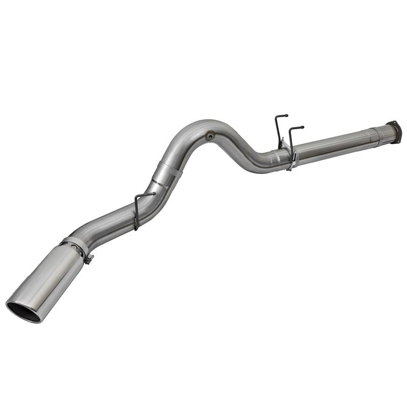 aFe Large Bore-HD 5 IN 409 Stainless Steel DPF-Back Exhaust System w/Polished Tip (49-43090-P)