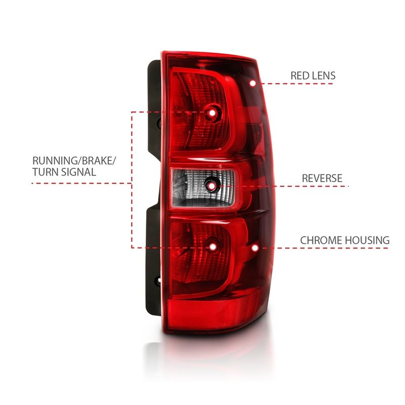 ANZO USA Tail Light Assembly, Red/Clear Lens, OE Replacement, (311304)